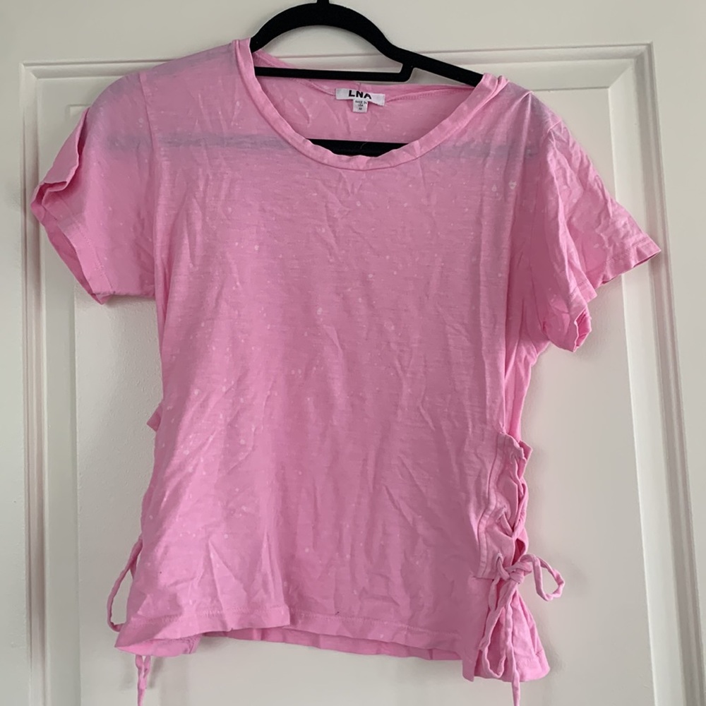 LNA - Pink platter print with side ties